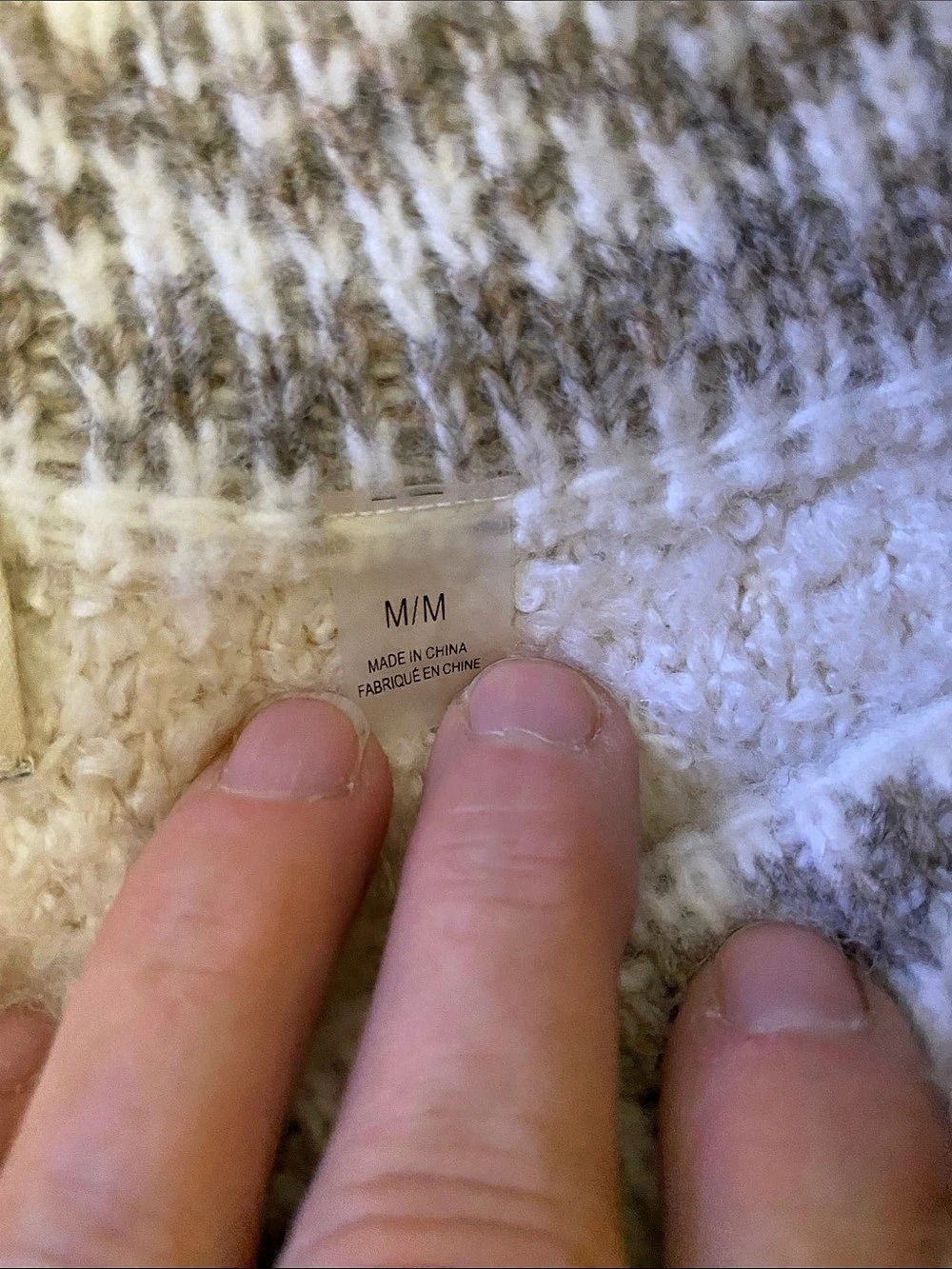 Elie Tahari Bouclé Quarter-Zip Sweater in Cream & Brown Medium Like New - Picture 8 of 9